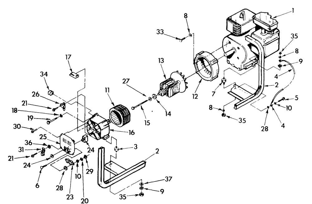 Ac Generator Model 3zc11 Diagram and Parts List for 9321-1-3ZC12A  Briggs and Stratton Generator